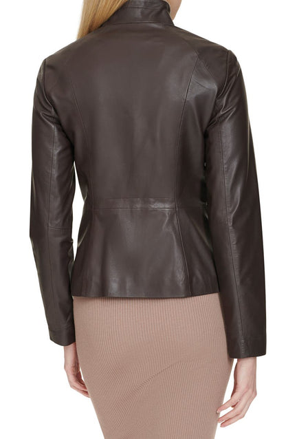 Asymmetric Zip Leather Jacket Cole Haan