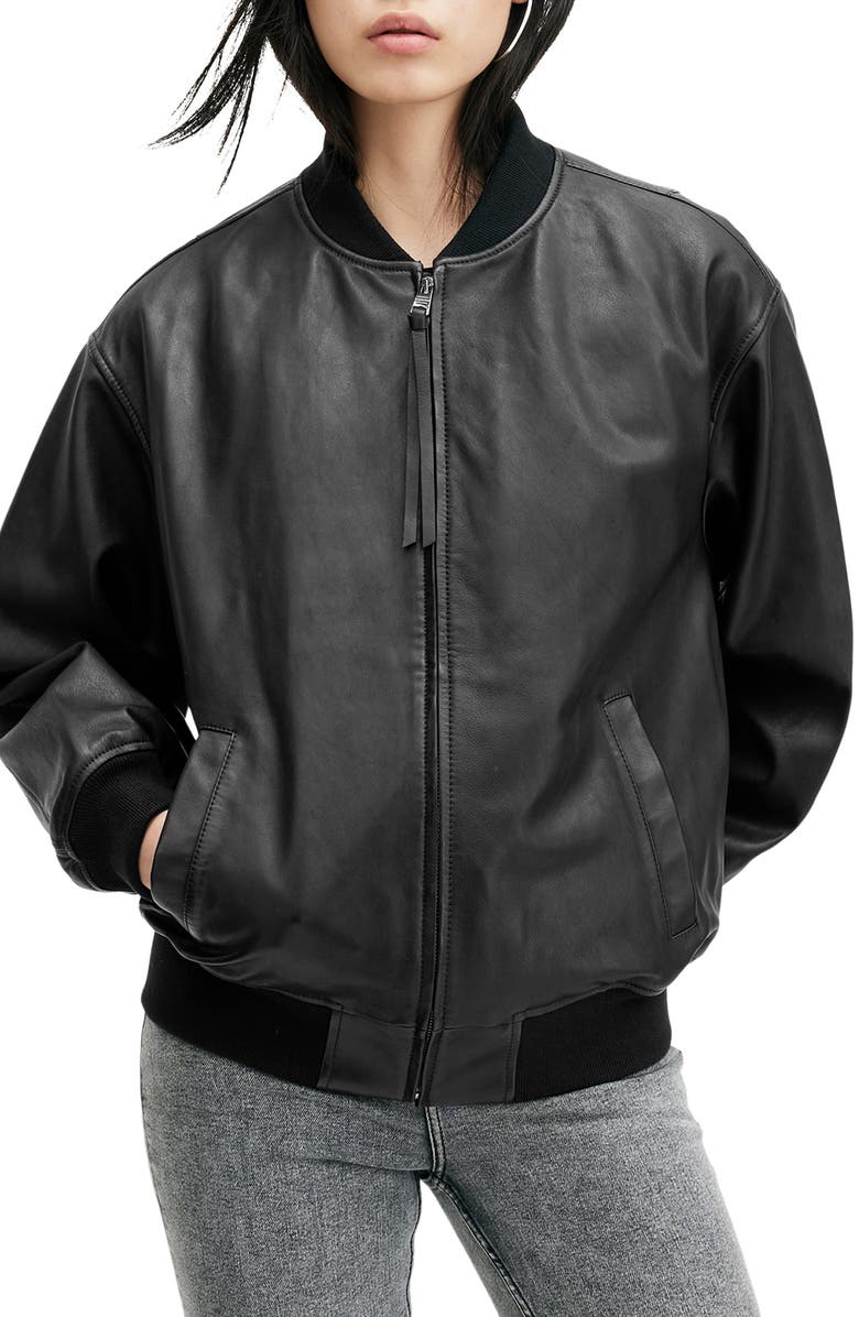 Belle Leather Bomber Jacket AllSaints