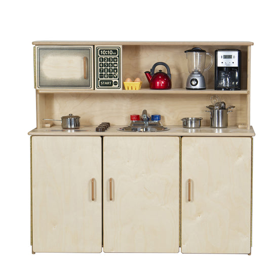 5-N-1 Play Kitchen Center - Red Accents Wood Designs