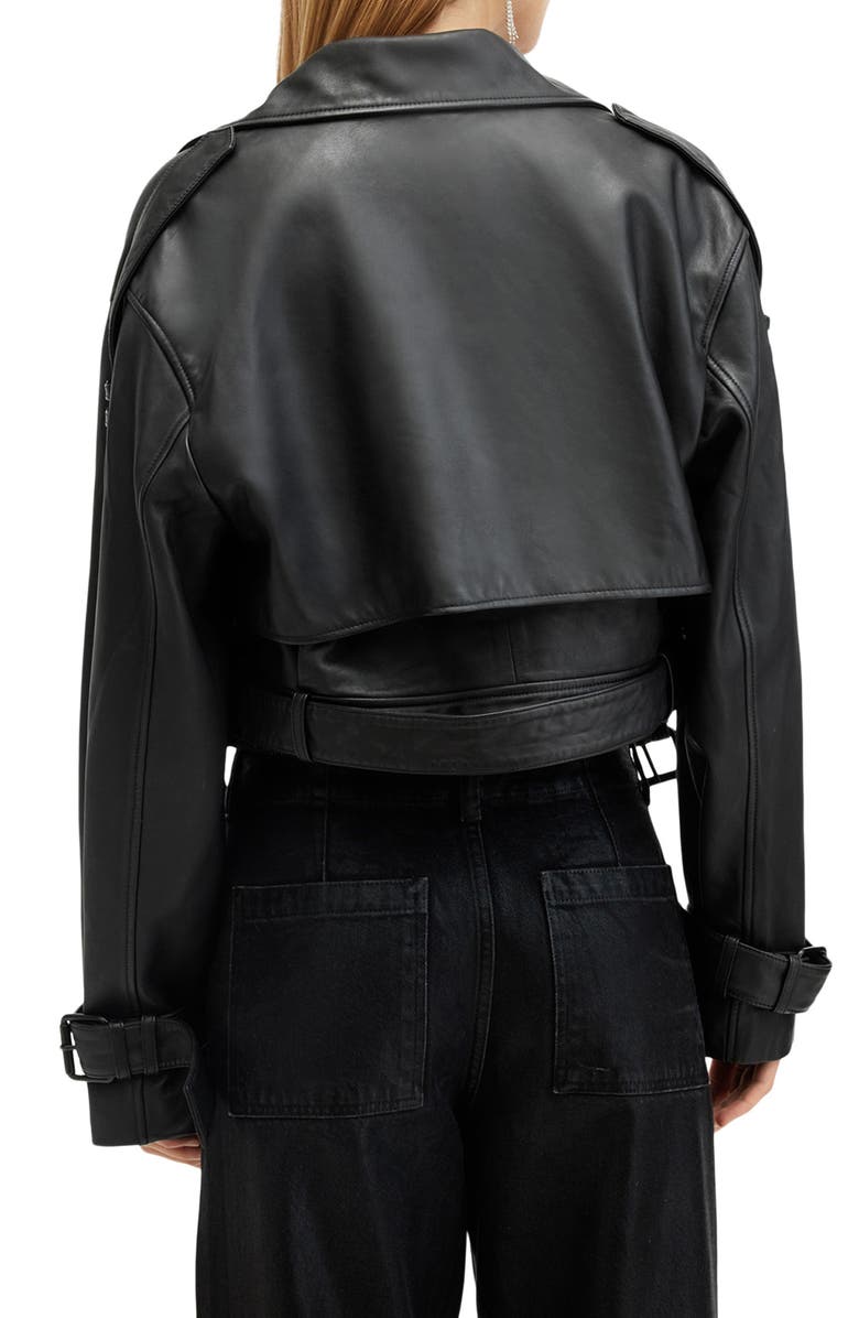 Ophelia Crop Leather Jacket AllSaints