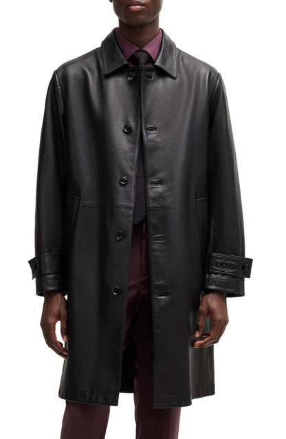 Malfred Leather Overcoat BOSS