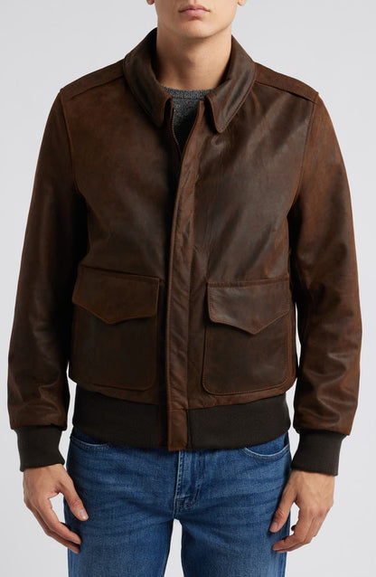 Lightweight Leather Flight Jacket Schott NYC