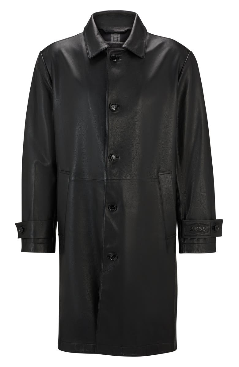 Malfred Leather Overcoat BOSS