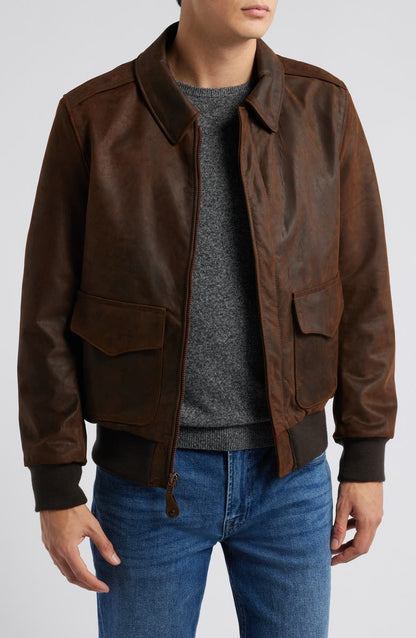 Lightweight Leather Flight Jacket Schott NYC