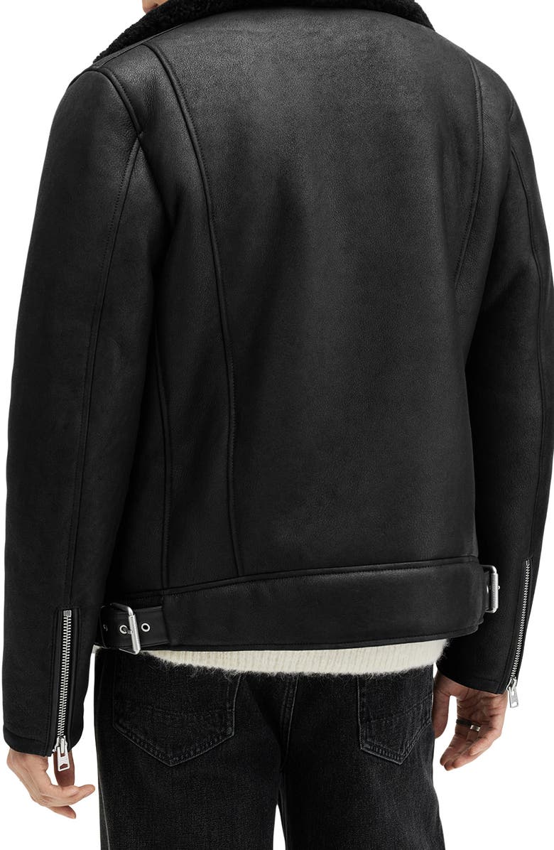 Xena Shearling Lined Leather Biker Jacket AllSaints