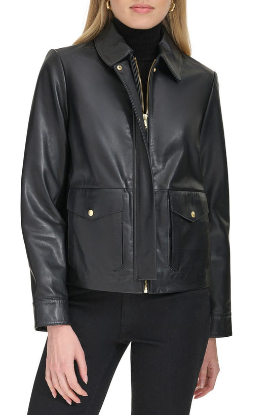 Leather Trucker Jacket Cole Haan