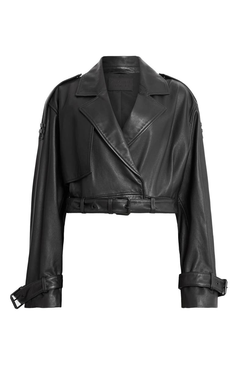 Ophelia Crop Leather Jacket AllSaints