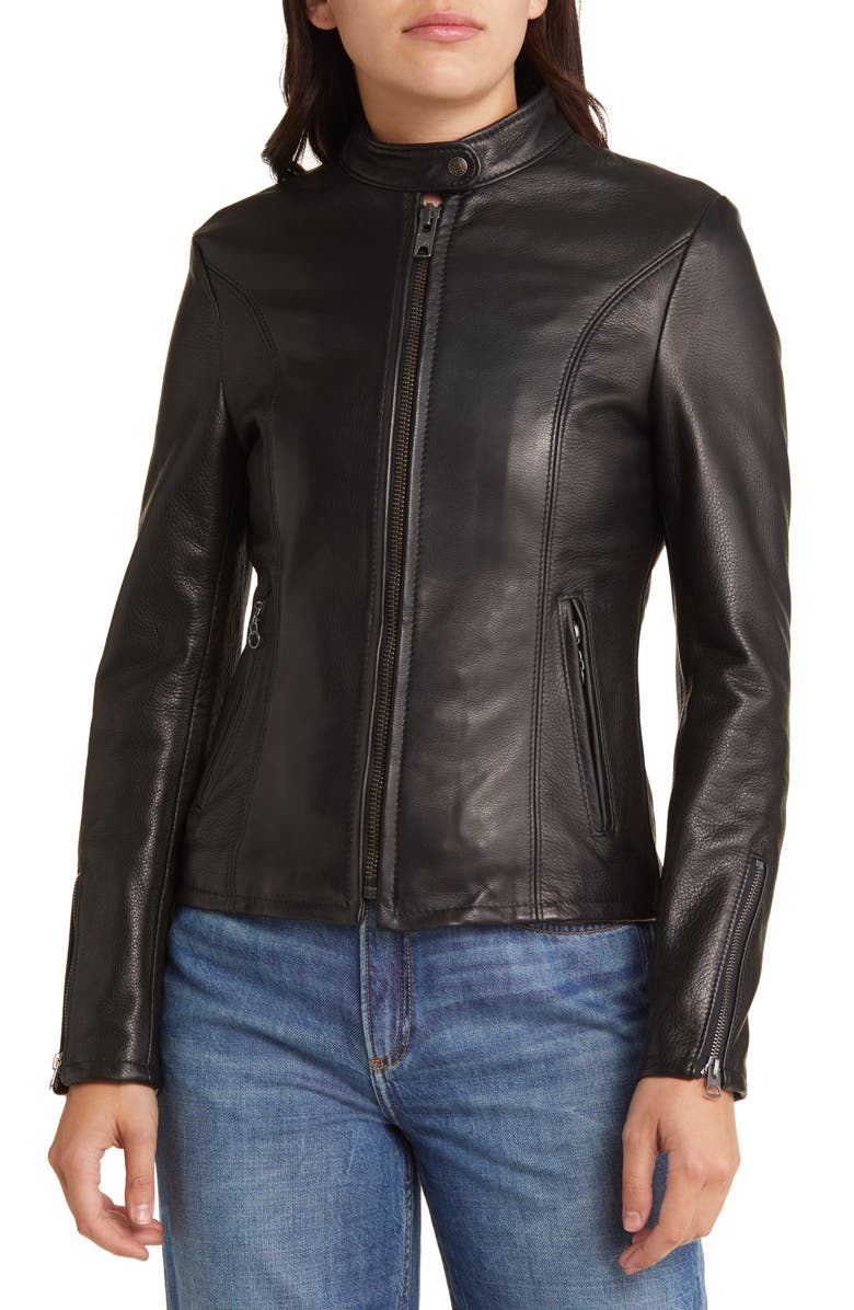 Leather Cafe Racer Moto Jacket Schott NYC