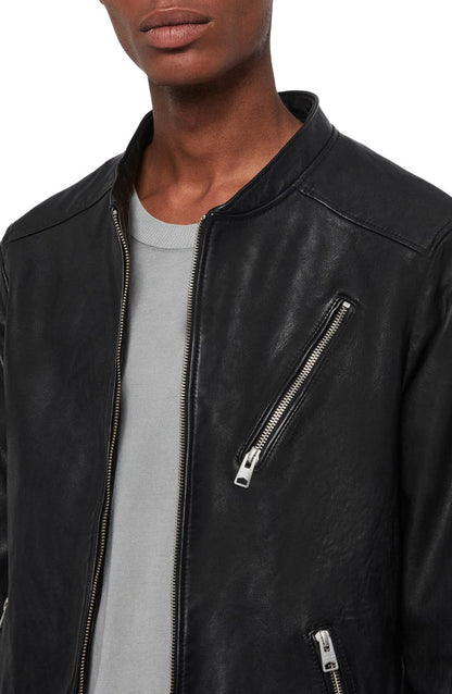 Harwood Hooded Leather Jacket AllSaints