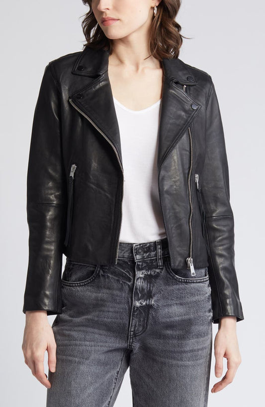 Dalby Leather Biker Jacket AllSaints