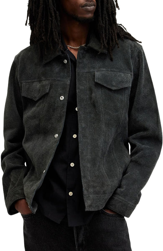 Hopper Buffed Suede Trucker Jacket