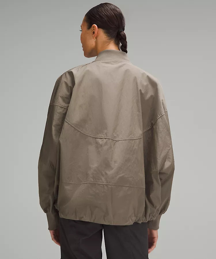 Lightweight Hem-Cinch Bomber Jacket