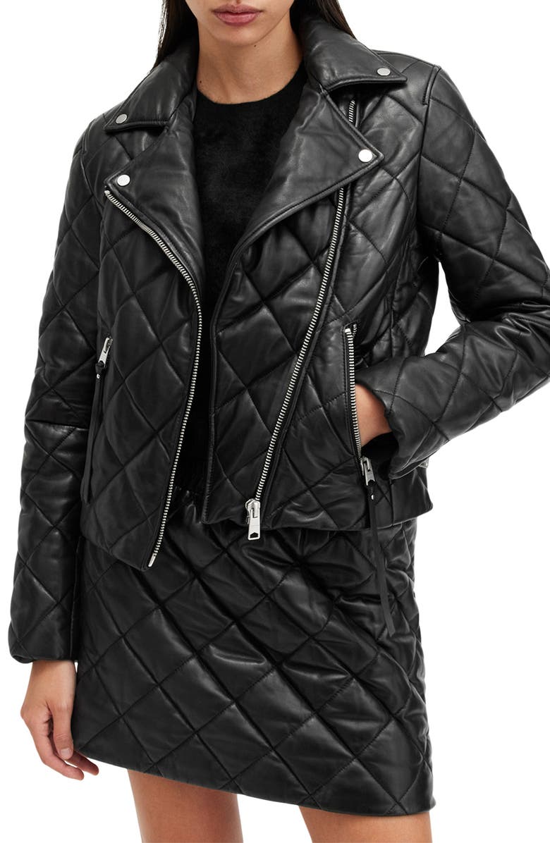 Dalby Quilted Leather Moto Jacket AllSaints