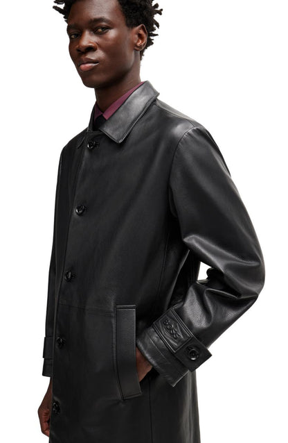 Malfred Leather Overcoat BOSS