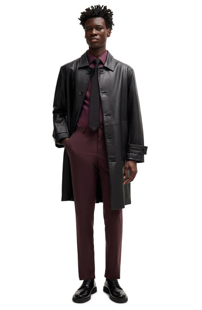 Malfred Leather Overcoat BOSS