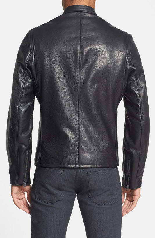 Café Racer Oil Tanned Leather Moto Jacket Schott NYC