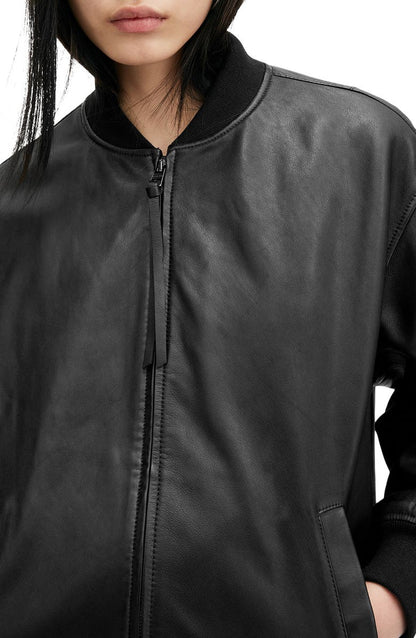 Belle Leather Bomber Jacket AllSaints