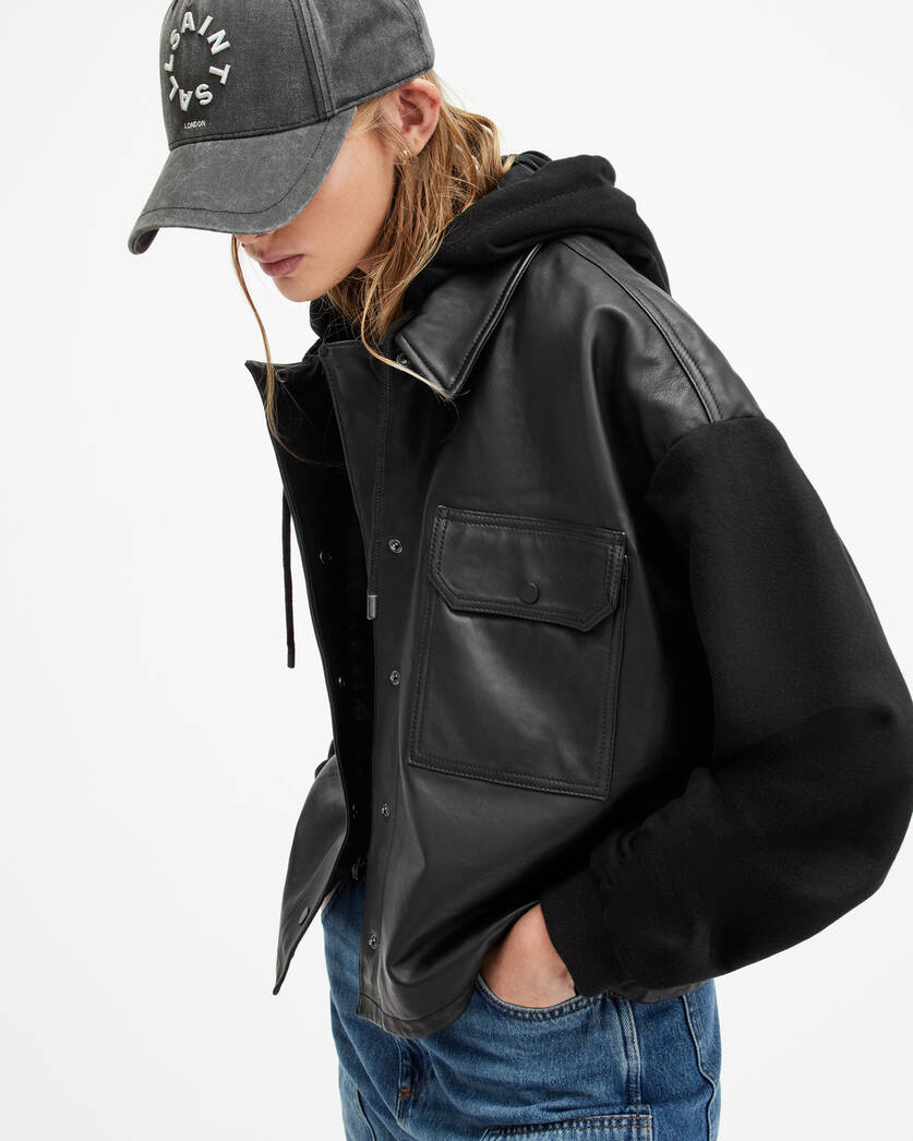 Morten Oversized Leather Trucker Jacket