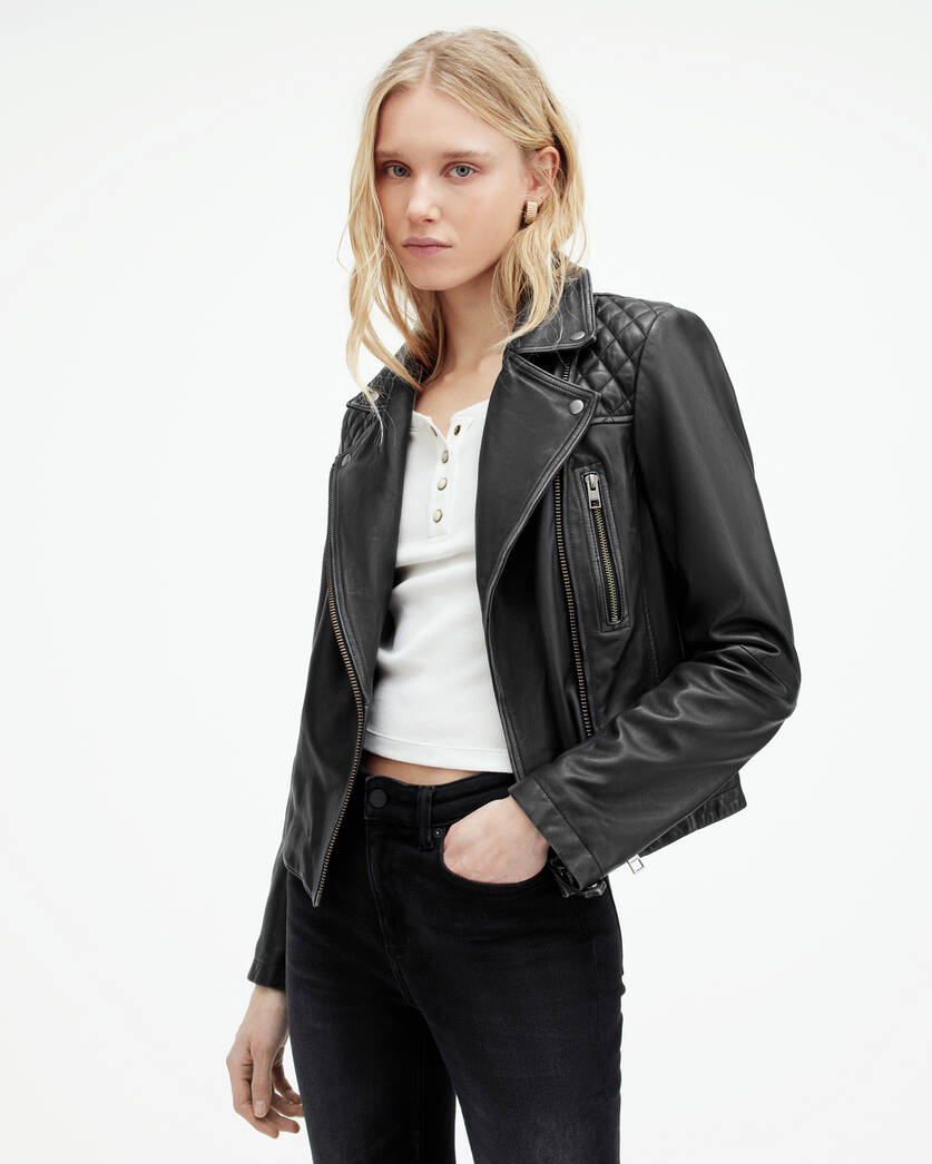 Dalby Slim Fit Leather Biker Jacket