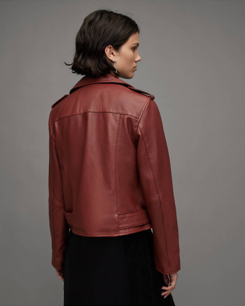 Balfern Belted Hem Leather Biker Jacket