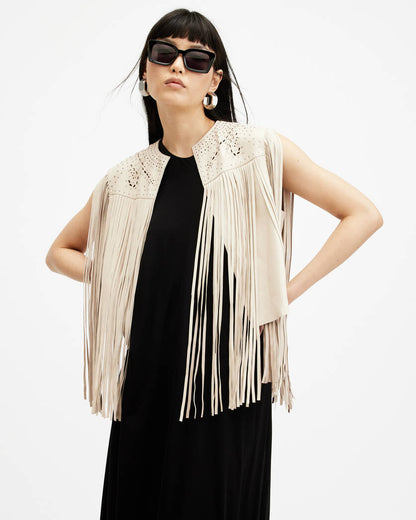 Elias Astral Leather Tassel Gilet